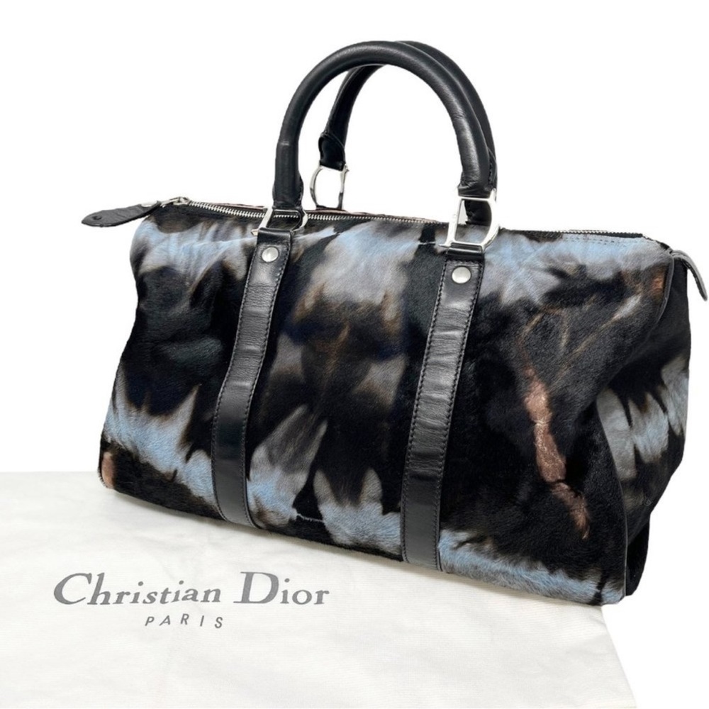 Christian Dior Vintage Logo Traveling Bag Tie Dye Black
Blue Calf Hair [102923] - Picture 7 of 15